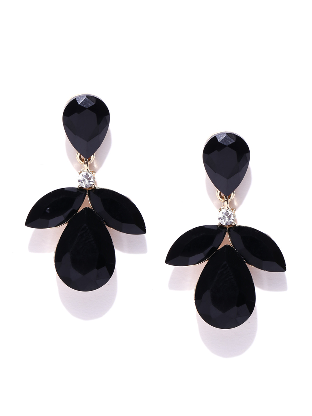 YouBella Jewellery Crystal Drop Earrings for Girls and Women ((BLACK)